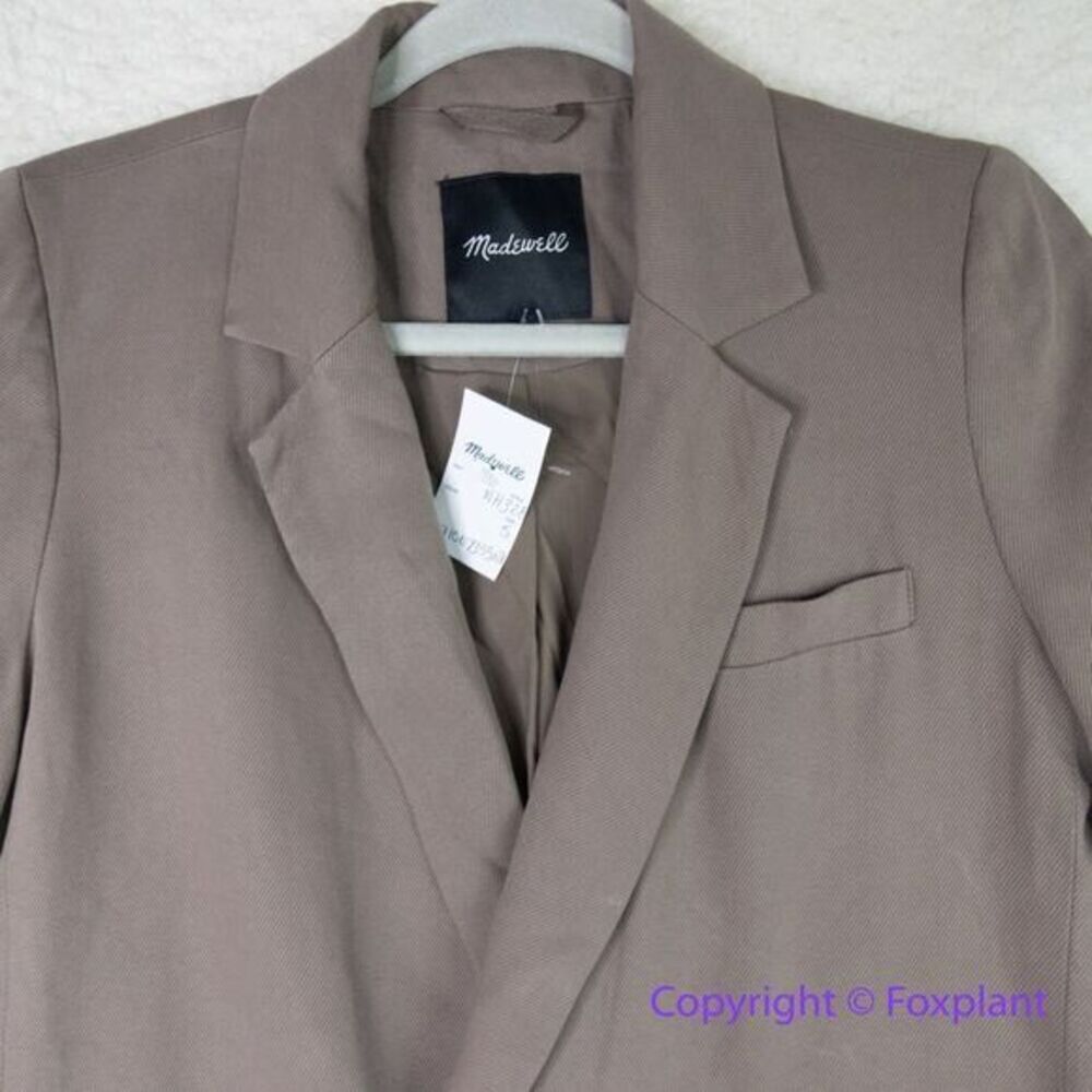New! Madewell Drapeweave Caldwell Double Breasted Blaze‎ in taupe, size S - Picture 2 of 13